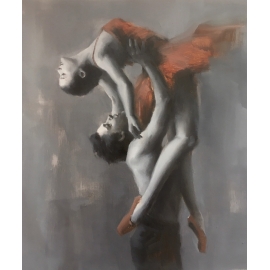 y16380 - 雙人芭蕾舞者- 畫作系列 油畫人物系列- 舞蹈題材(人物)系列